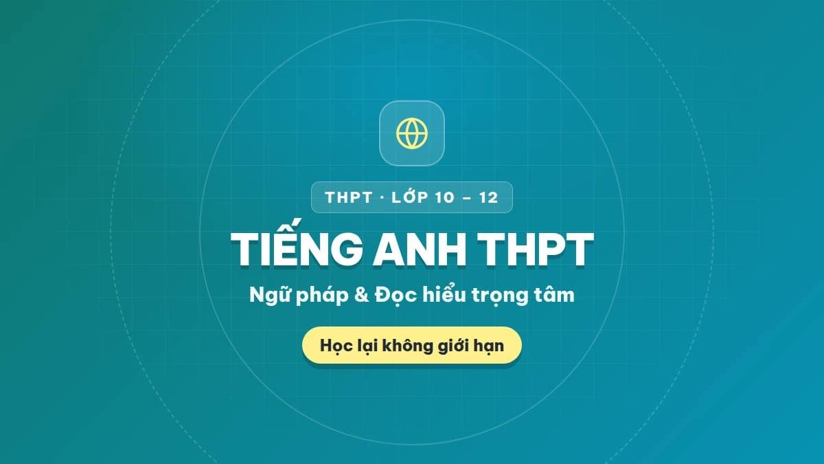 Tiếng Anh THPT – Ngữ Pháp & Đọc Hiểu Trọng Tâm